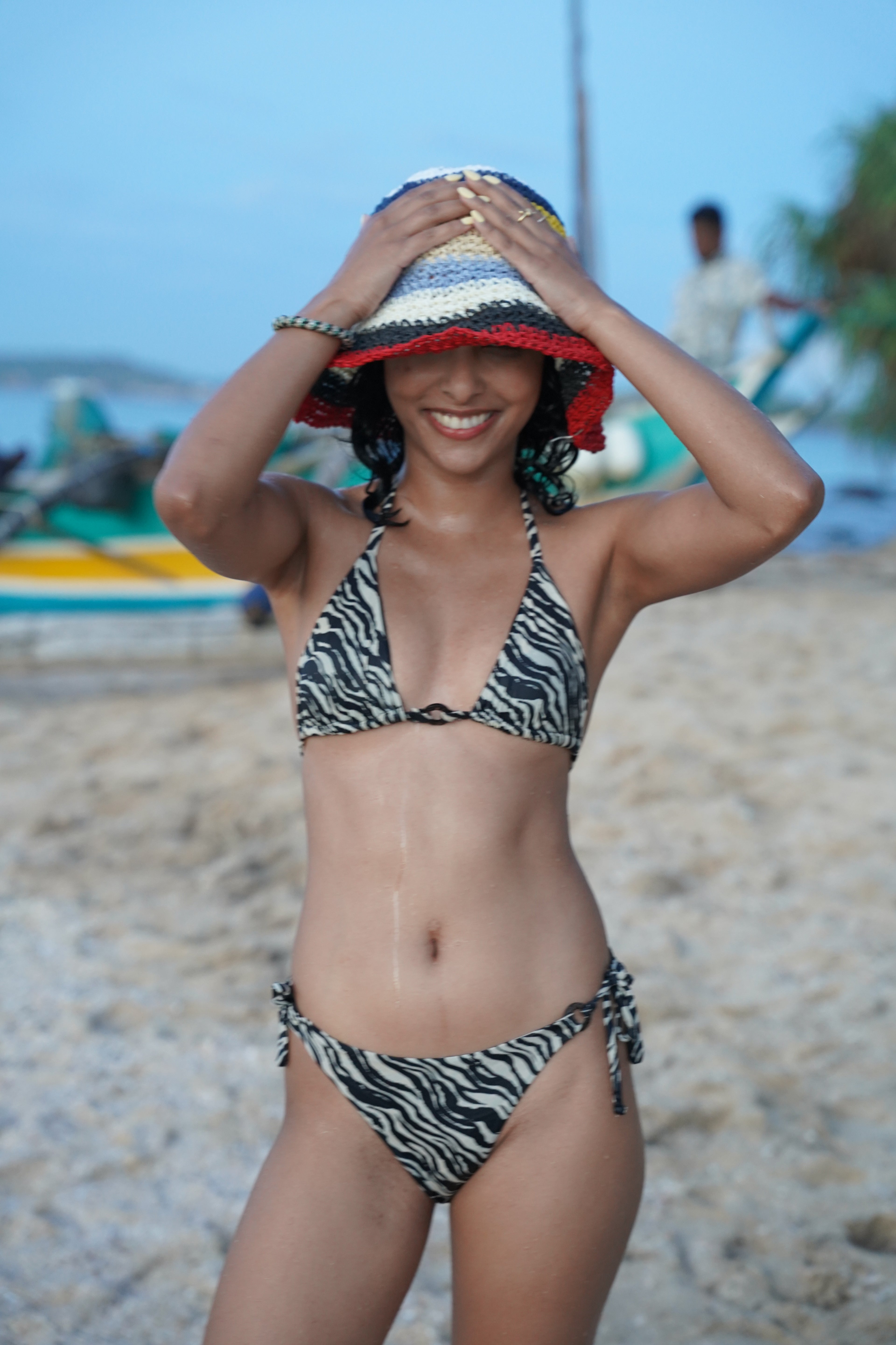 Classic Triangle Bikini Top in Zebra